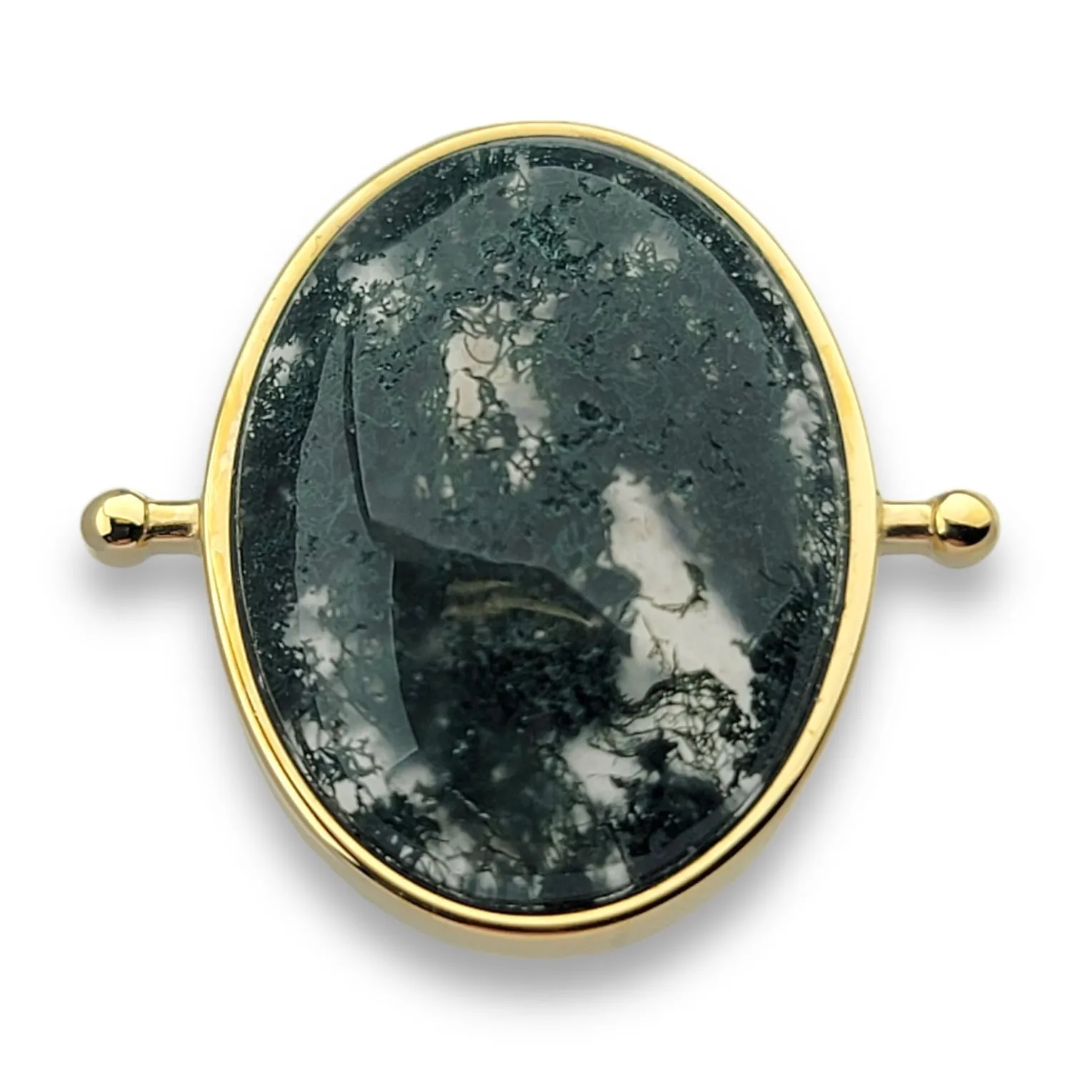 Moss Agate Oval Crystal Element