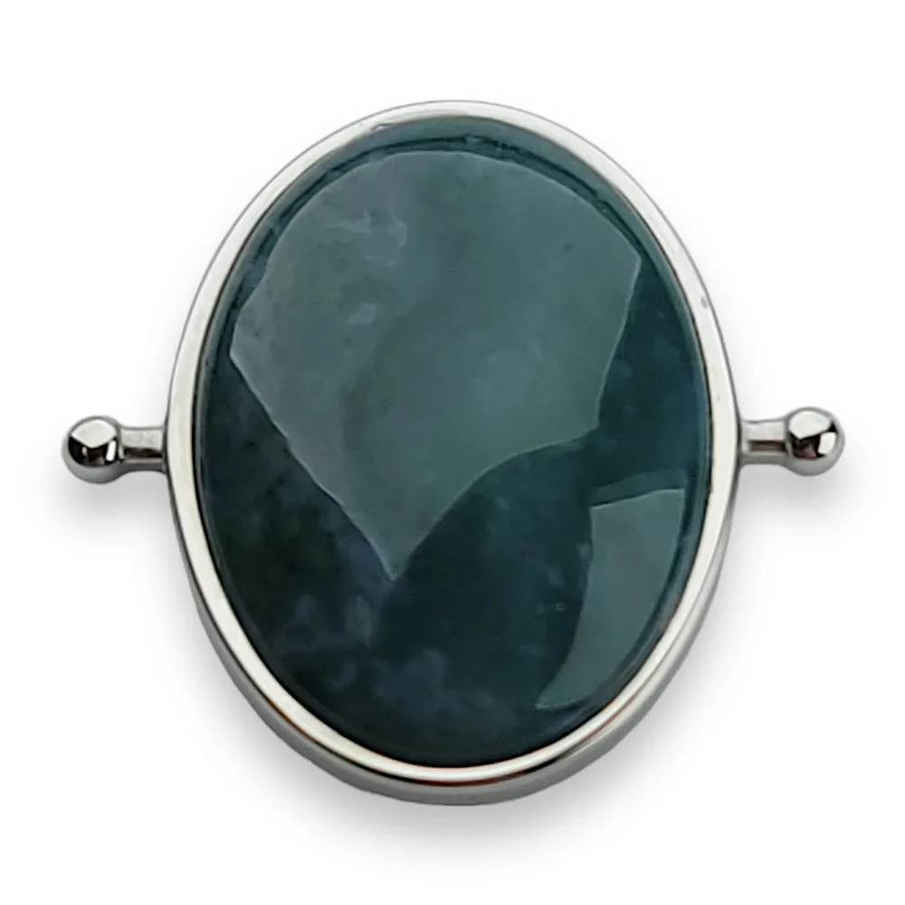 Moss Agate Oval Crystal Element