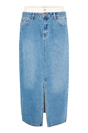 My Essential Wardrobe Liva Skirt in Blue Denim