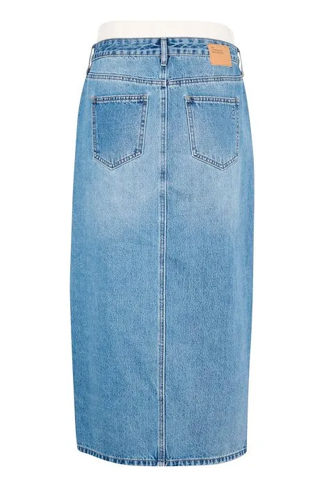 My Essential Wardrobe Liva Skirt in Blue Denim