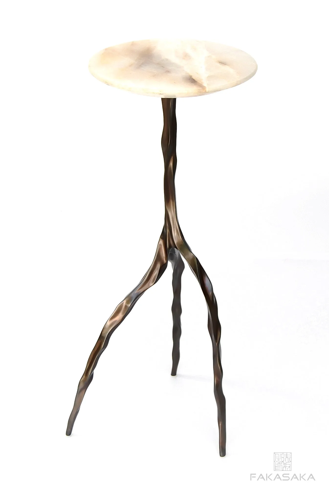 NINA DRINK TABLE<br><br>ONYX<br>BLACKBROWN BRONZE