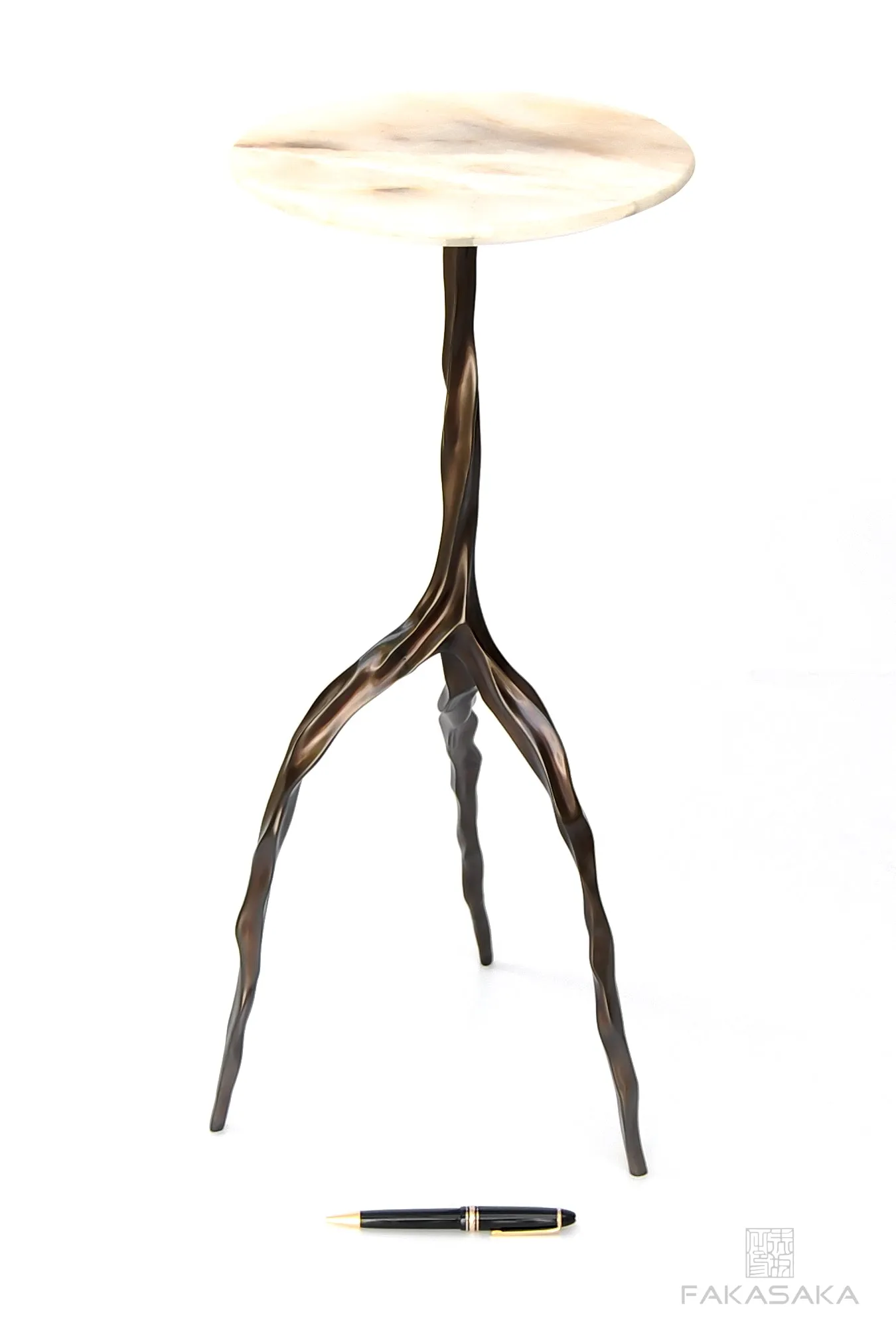 NINA DRINK TABLE<br><br>ONYX<br>BLACKBROWN BRONZE