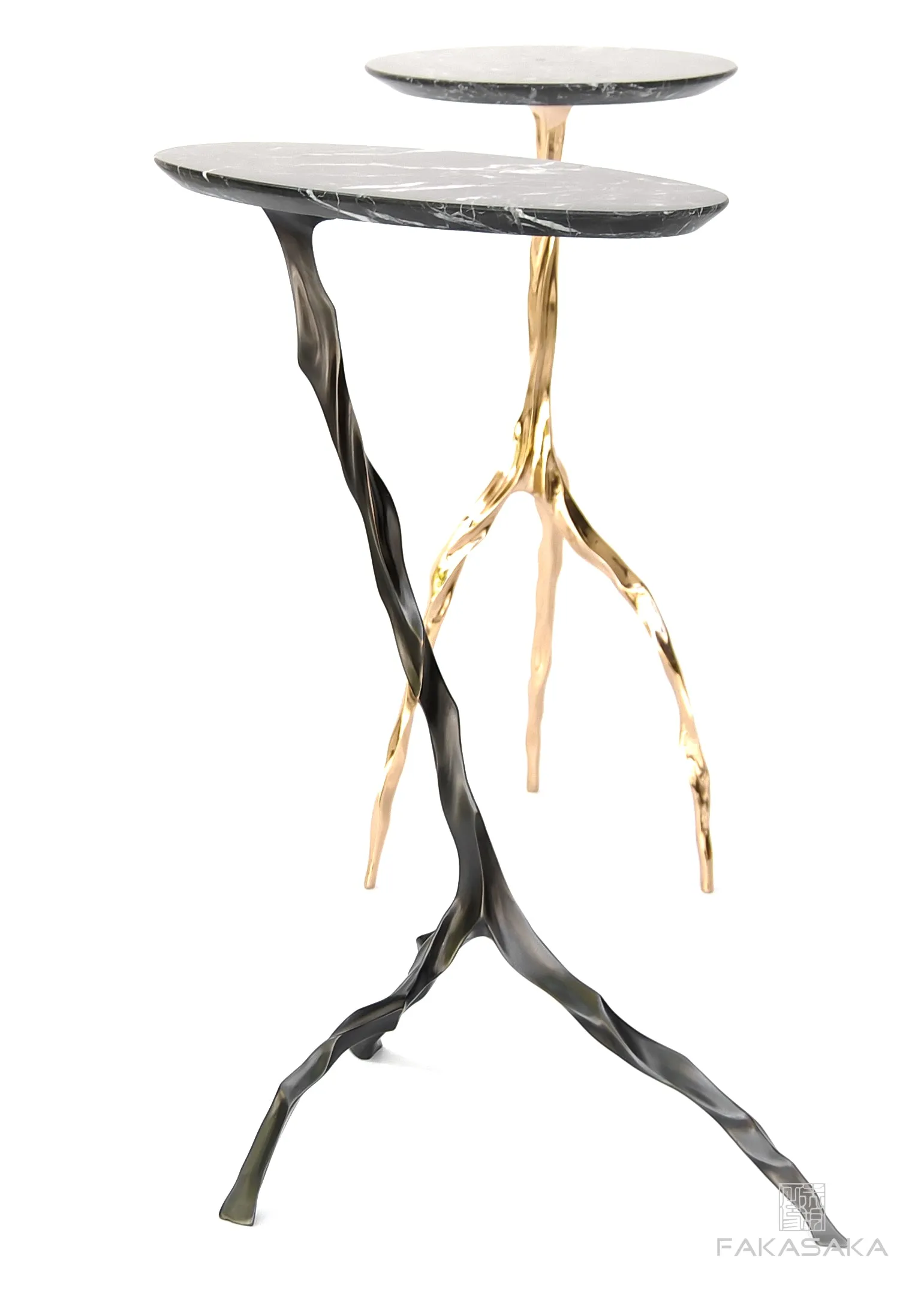 NINA DRINK TABLE<br><br>ONYX<br>BLACKBROWN BRONZE