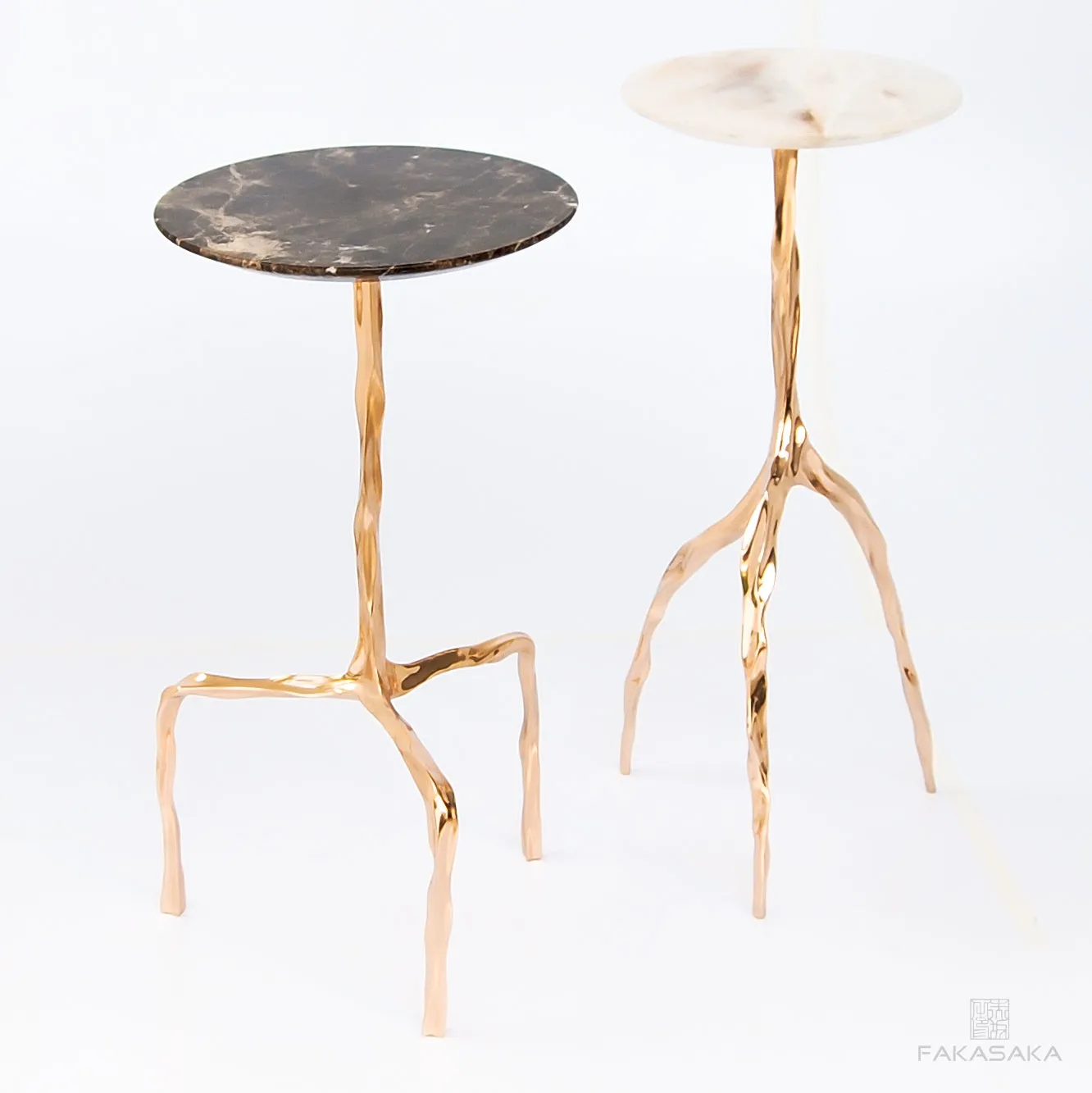 NINA DRINK TABLE<br><br>ONYX<br>POLISHED BRONZE