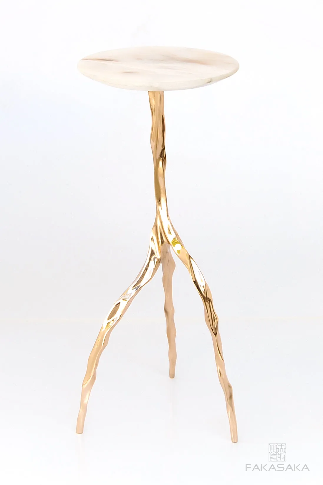 NINA DRINK TABLE<br><br>ONYX<br>POLISHED BRONZE