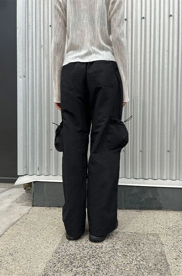 NYLON PANTS WITH RUCHED POCKETS