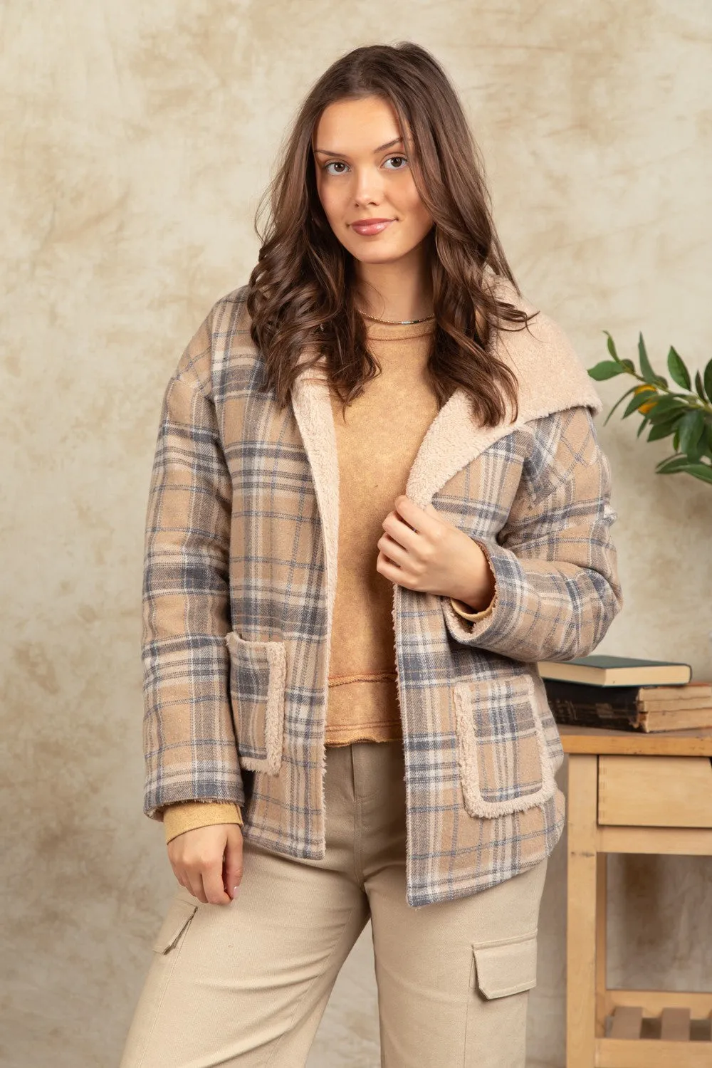 Oak Bluff Plaid Fleece Jacket-SMALL & MEDIUM ONLY