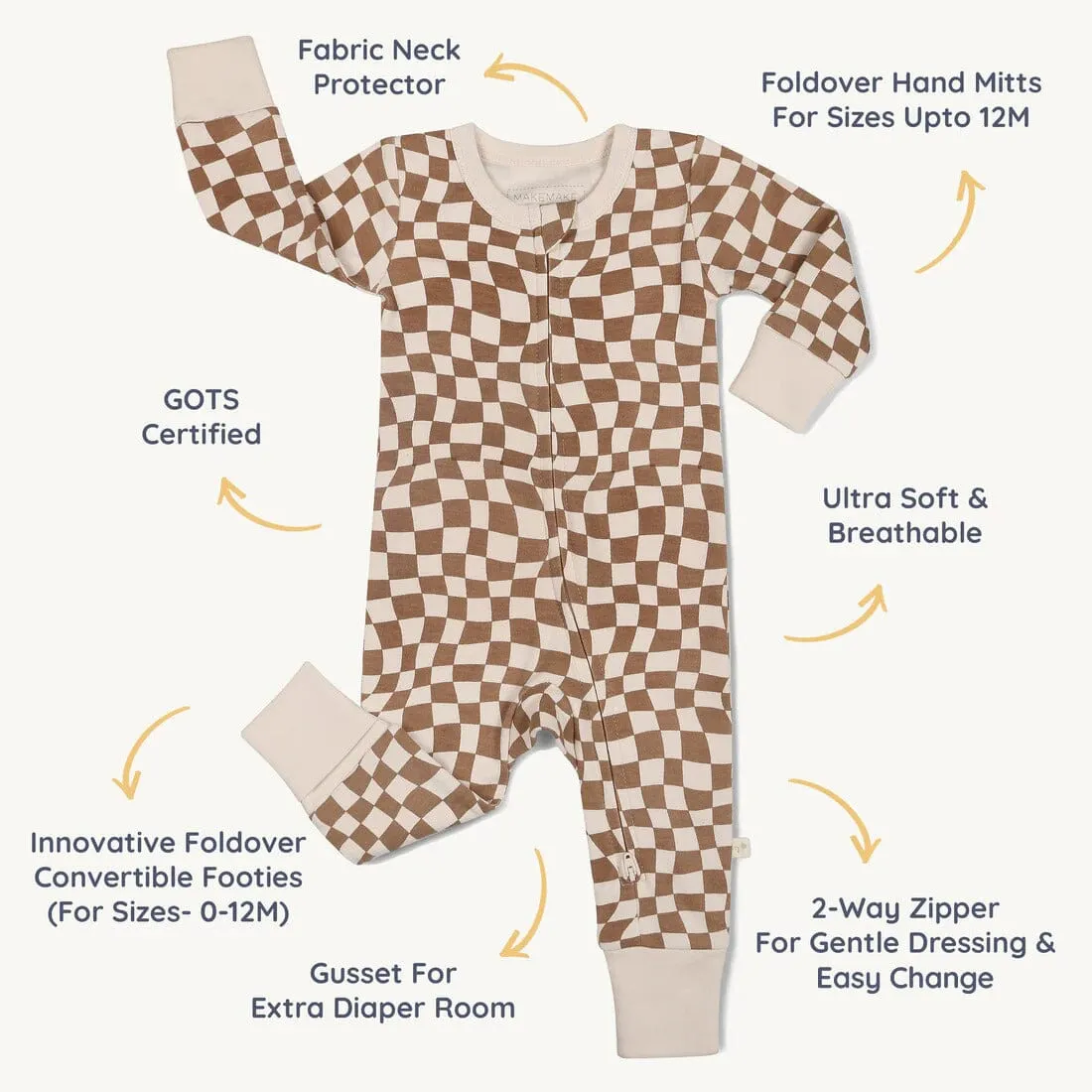 Organic 2-Way Zip Romper | Groovy