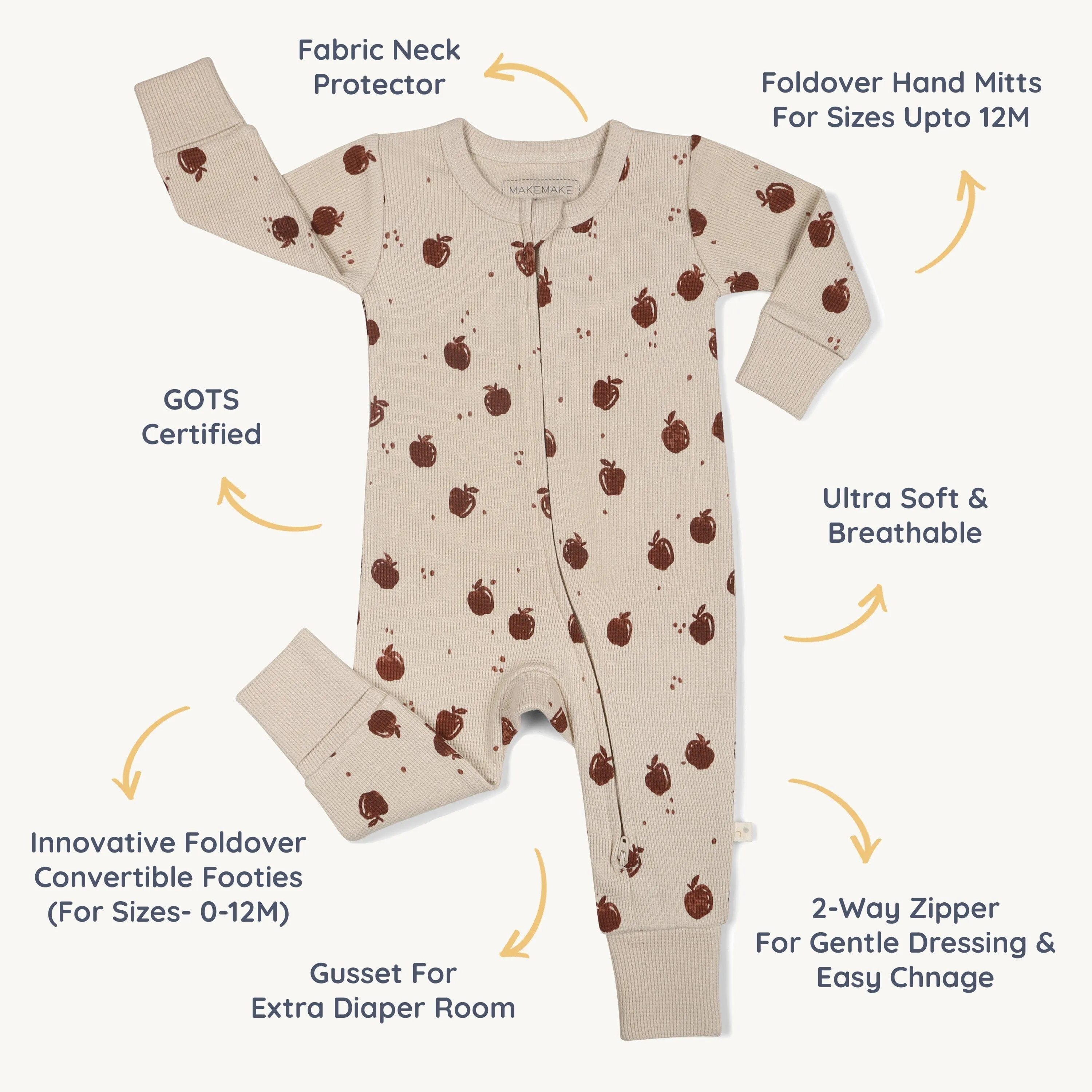 Organic 2-Way Zip Romper | Orchard