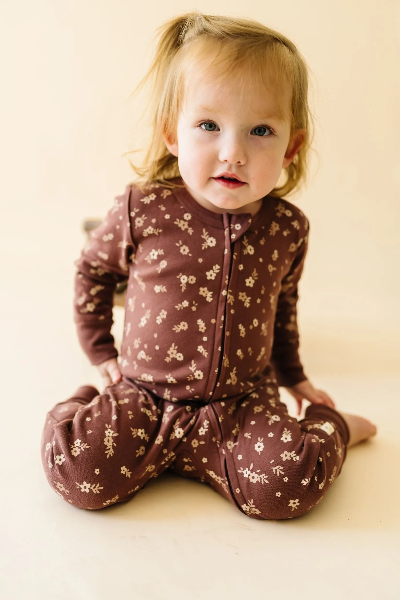 Organic 2-Way Zip Romper | Winter Bloom