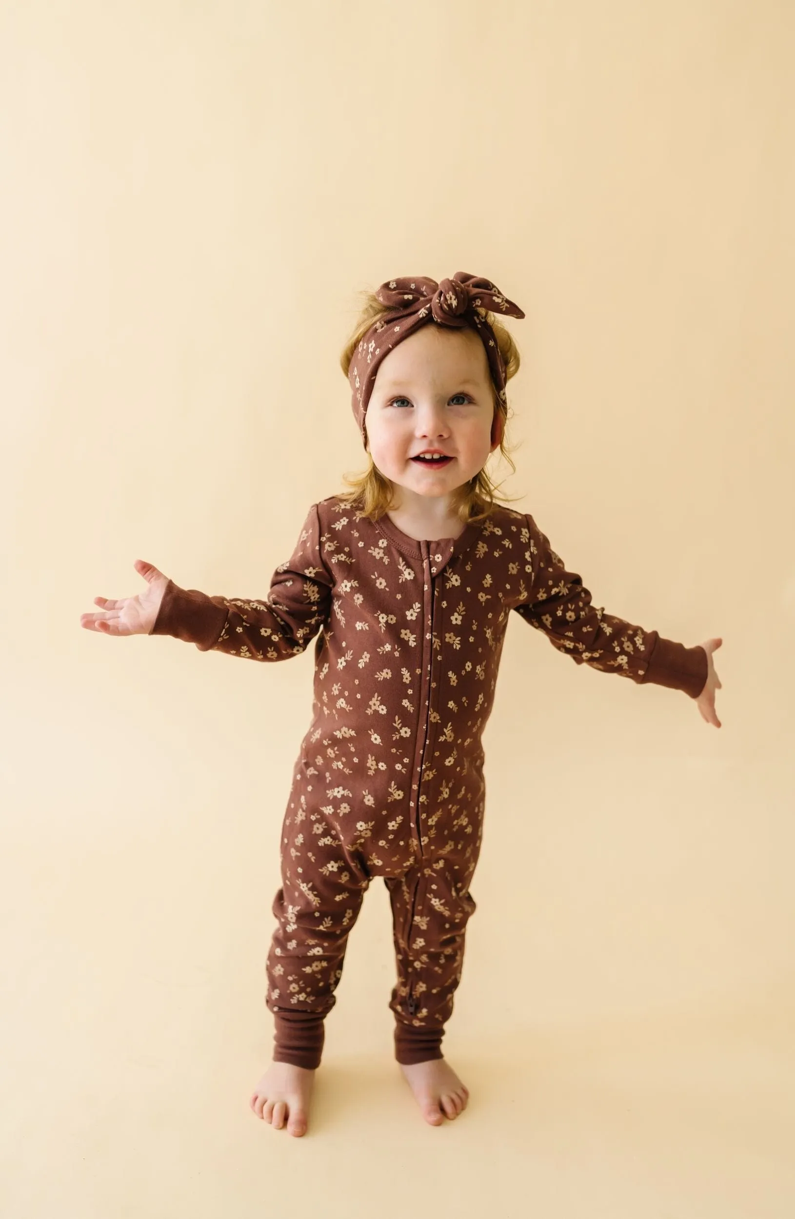 Organic 2-Way Zip Romper | Winter Bloom