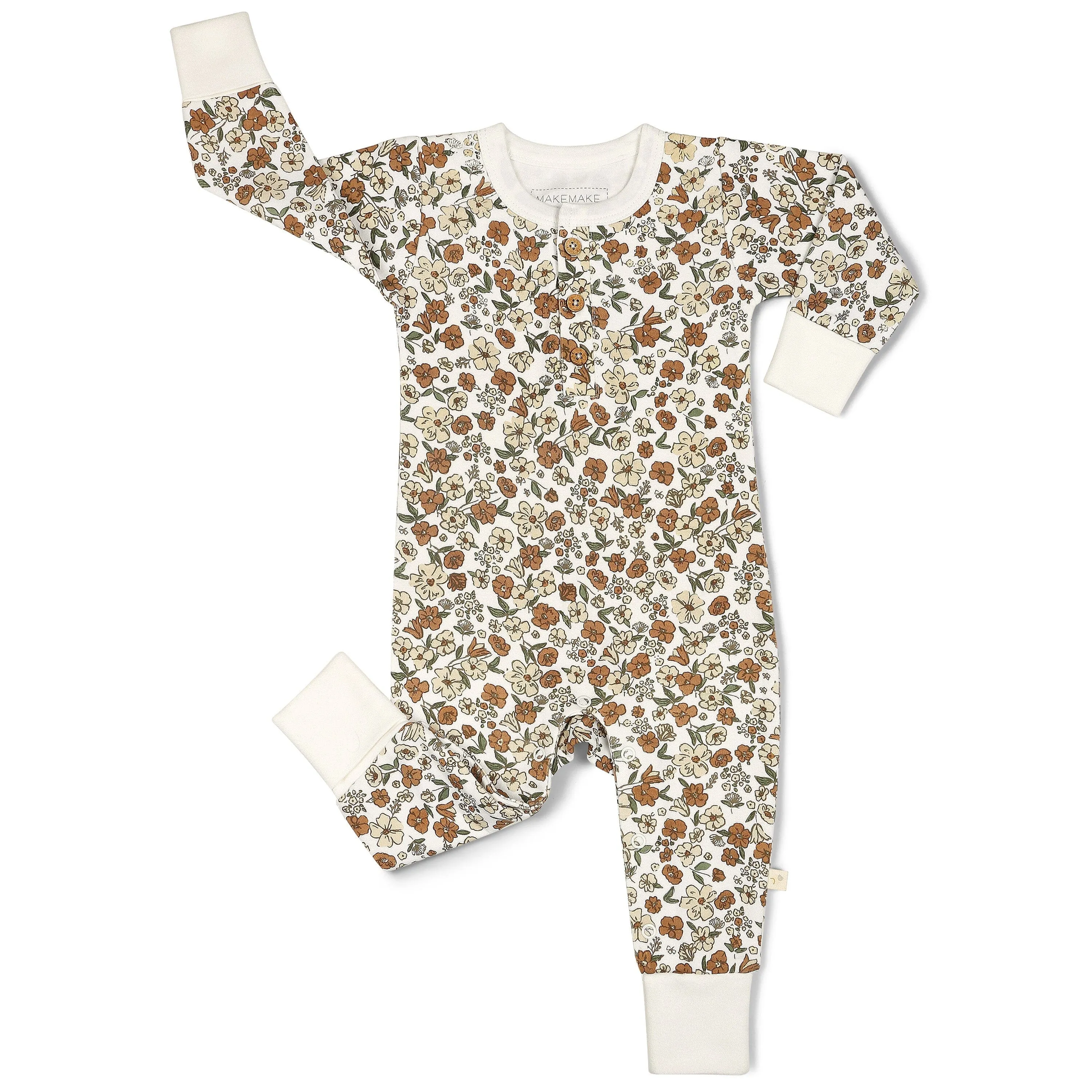 Organic Button Romper | Daffodil