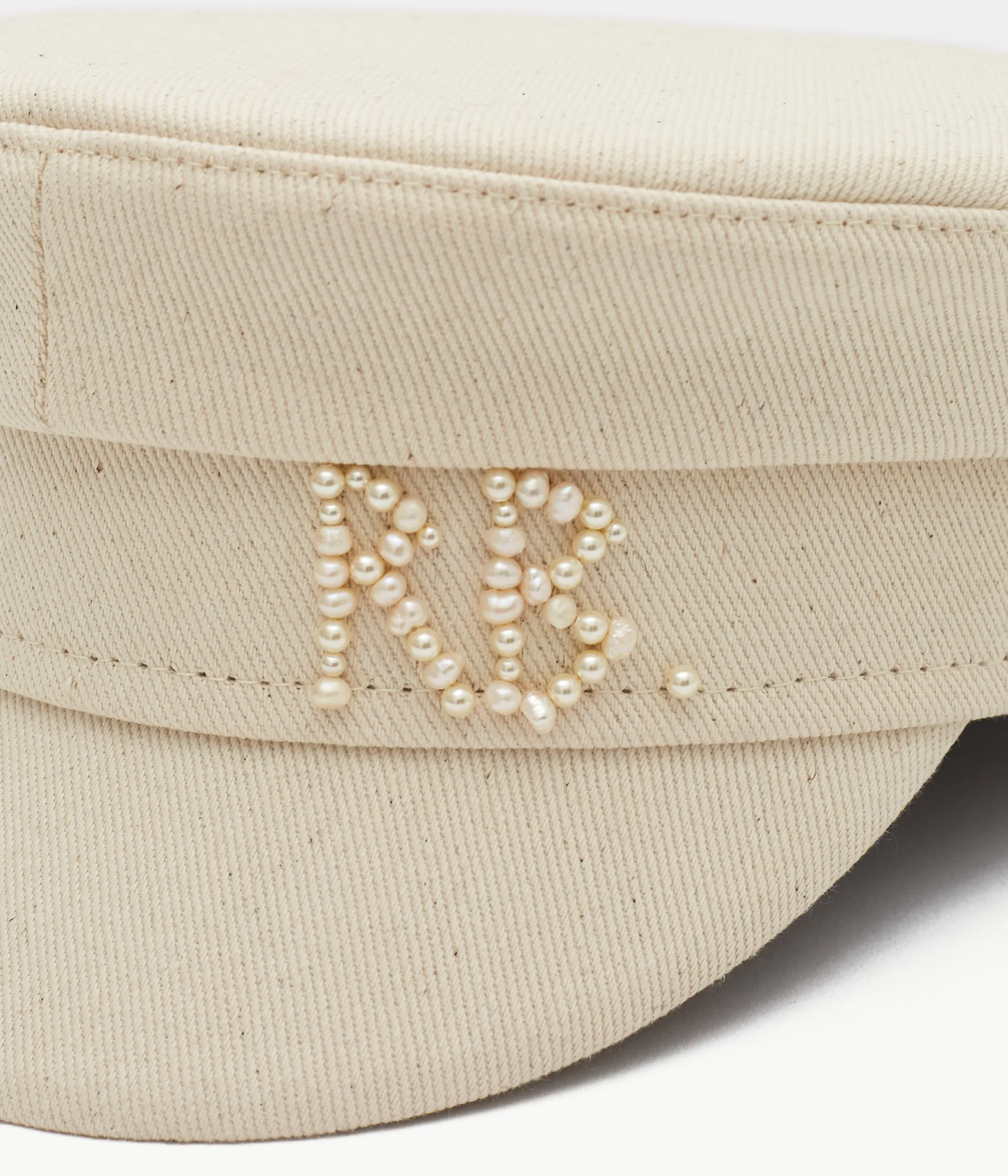 Pearls-embellished Baker Boy Cap