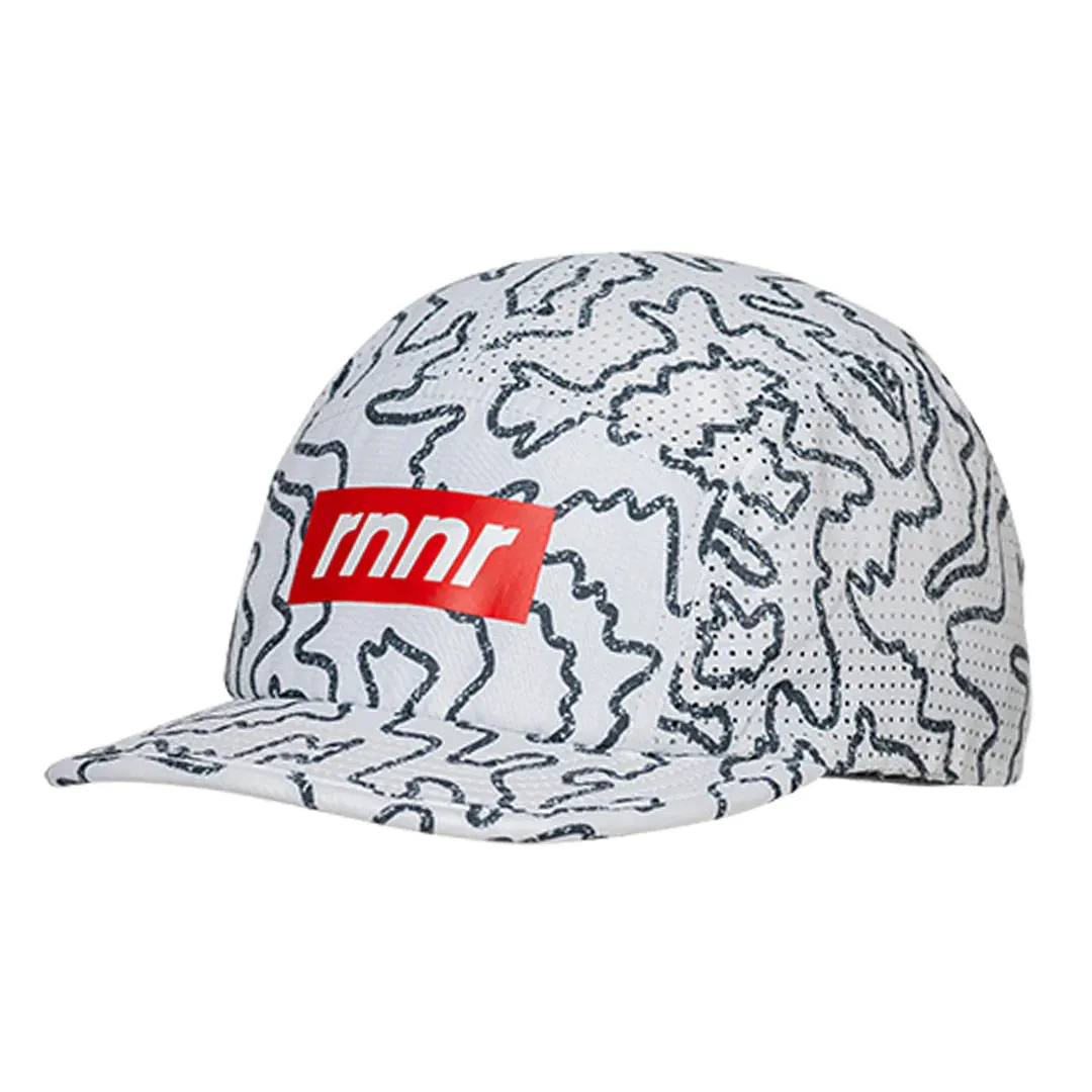 rnnr Pacer Hat: Brain on Run (White/Black/Red)