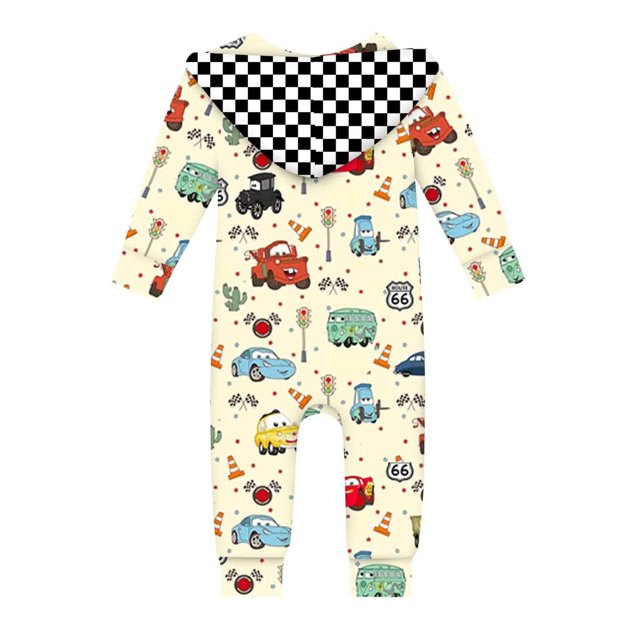 Route 66 - Bamboo Terry Hooded Zippy Romper