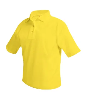 Short Sleeve Polo Shirt - Yellow w/ School Logo