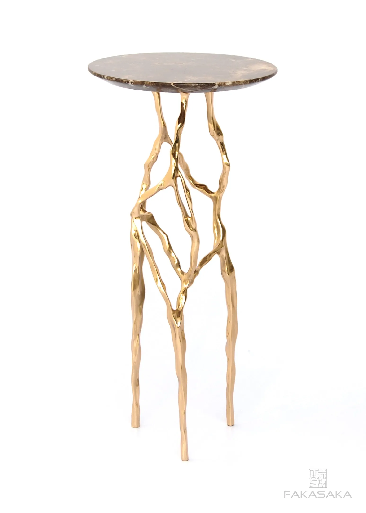 SID DRINK TABLE<br><br>MARRON IMPERIAL MARBLE<br>POLISHED BRONZE