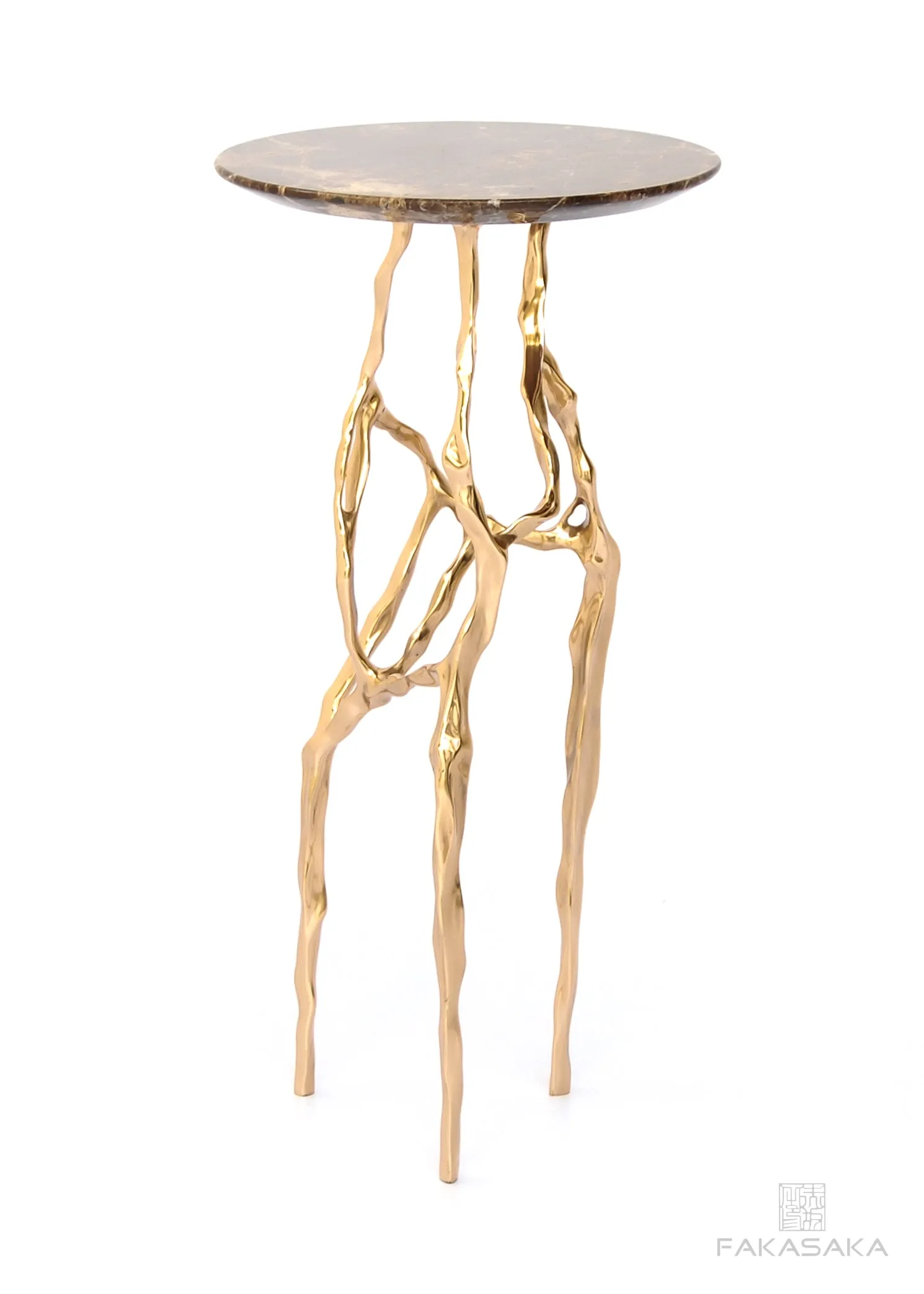 SID DRINK TABLE<br><br>MARRON IMPERIAL MARBLE<br>POLISHED BRONZE