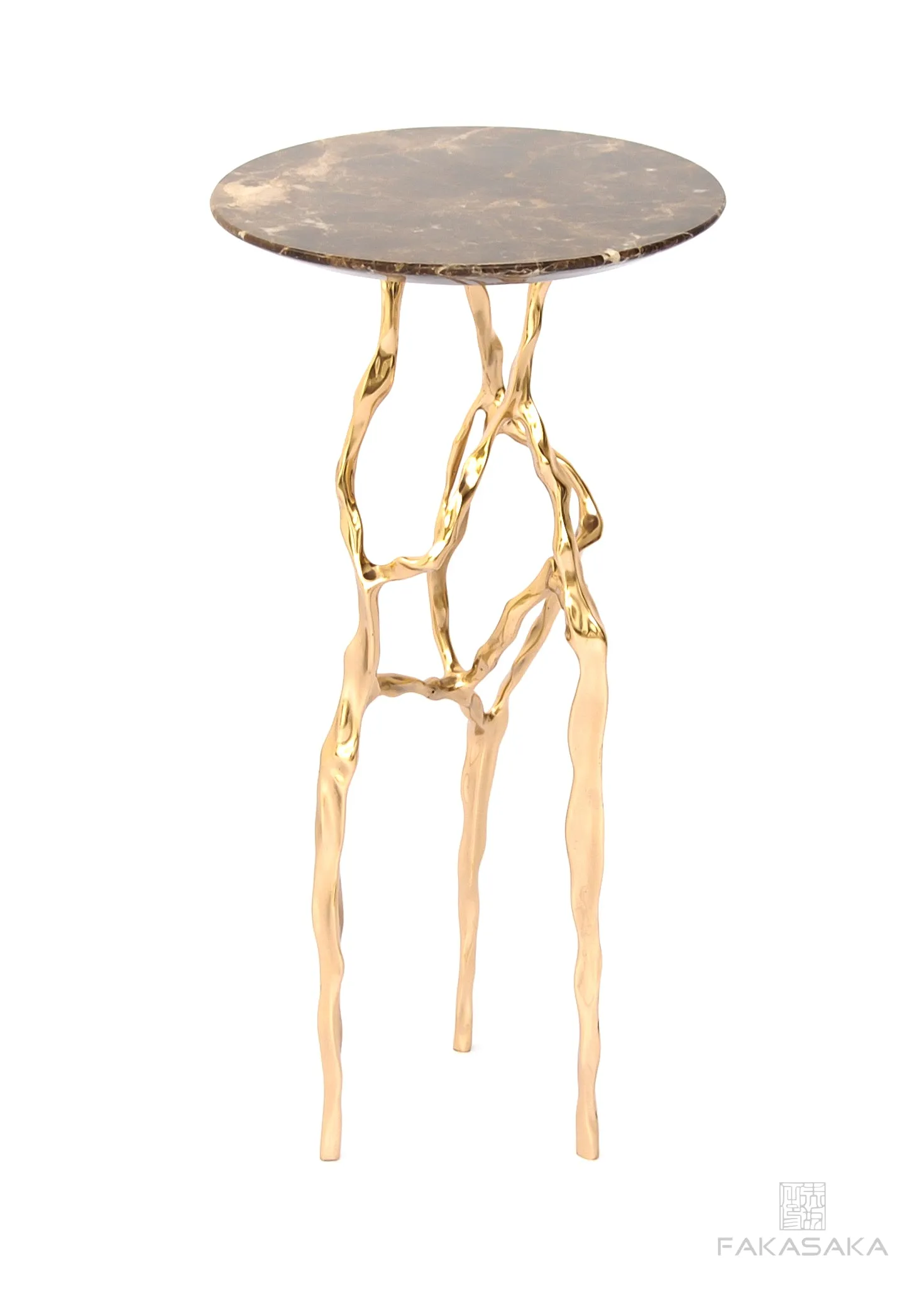 SID DRINK TABLE<br><br>MARRON IMPERIAL MARBLE<br>POLISHED BRONZE