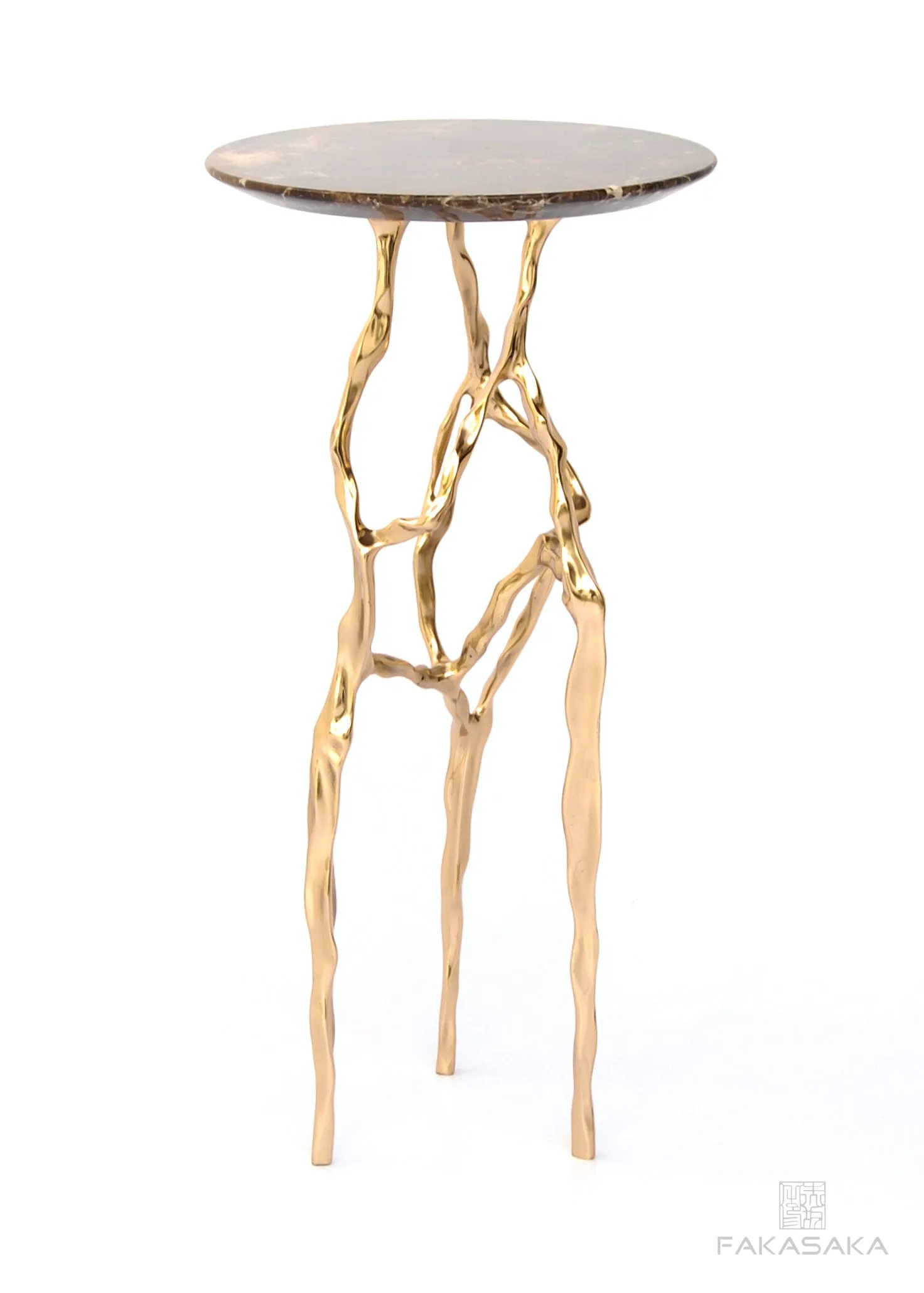 SID DRINK TABLE<br><br>MARRON IMPERIAL MARBLE<br>POLISHED BRONZE