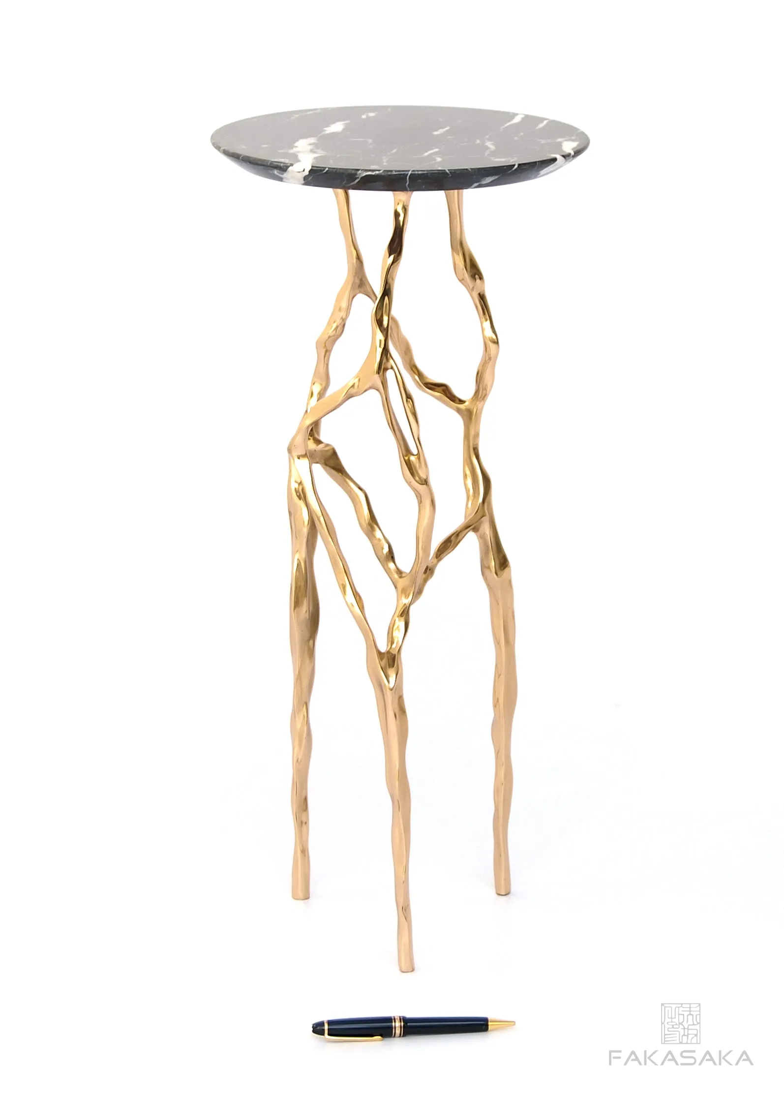 SID DRINK TABLE<br><br>NERO MARQUINA MARBLE<br>POLISHED BRONZE