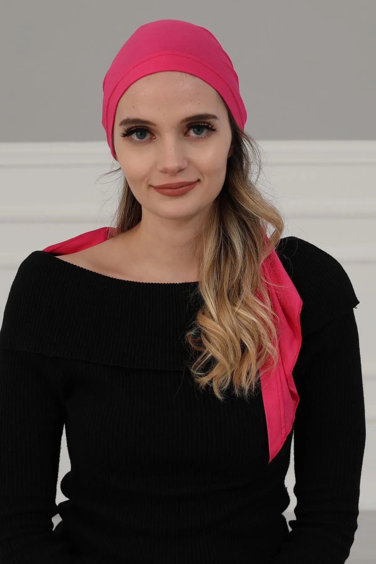 Simple Pre-Tied Turban Bonnet for Women, Easy Wear Chemo Headwear for Cancer Patients, Soft and Breathable Cotton Headwrap,B-47