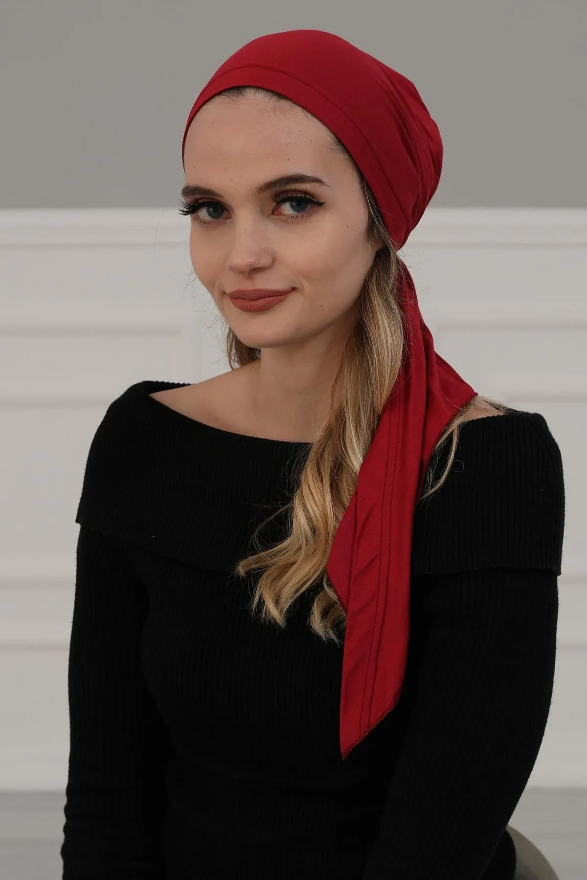 Simple Pre-Tied Turban Bonnet for Women, Easy Wear Chemo Headwear for Cancer Patients, Soft and Breathable Cotton Headwrap,B-47