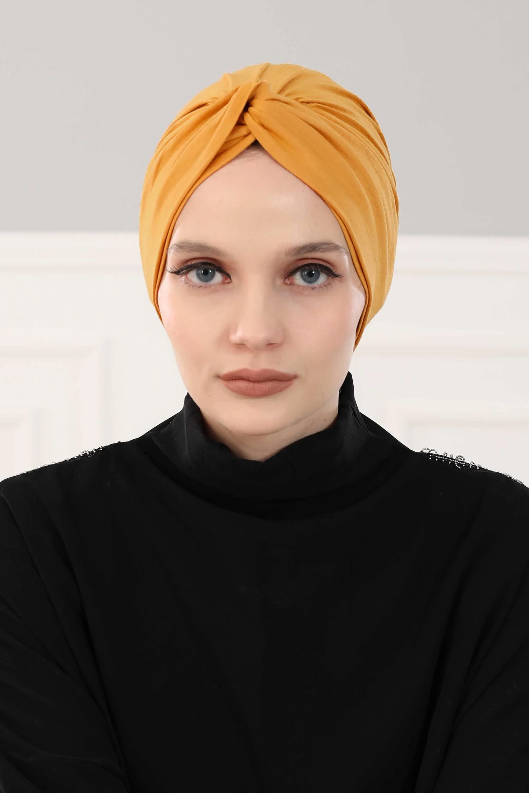 Simple Pre-Tied Turban Bonnet for Women, Easy Wear Chemo Headwear for Cancer Patients, Soft and Breathable Cotton Headwrap,B-47