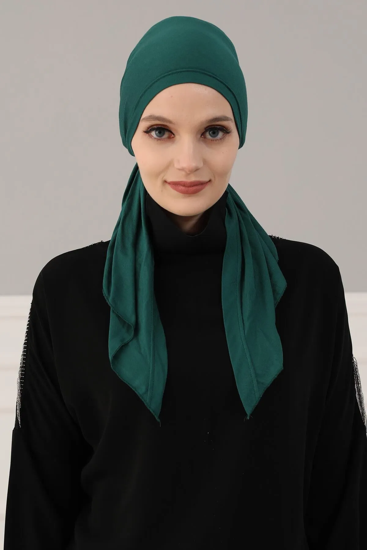 Simple Pre-Tied Turban Bonnet for Women, Easy Wear Chemo Headwear for Cancer Patients, Soft and Breathable Cotton Headwrap,B-47