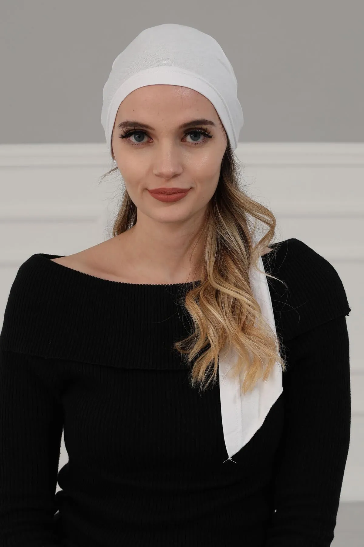 Simple Pre-Tied Turban Bonnet for Women, Easy Wear Chemo Headwear for Cancer Patients, Soft and Breathable Cotton Headwrap,B-47