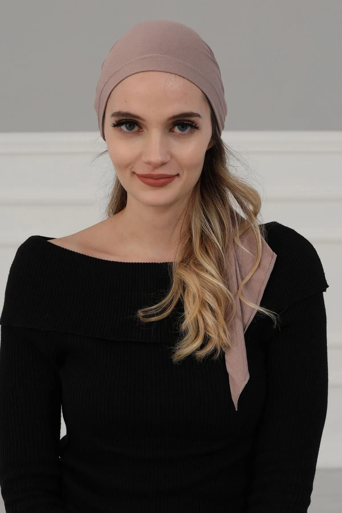 Simple Pre-Tied Turban Bonnet for Women, Easy Wear Chemo Headwear for Cancer Patients, Soft and Breathable Cotton Headwrap,B-47