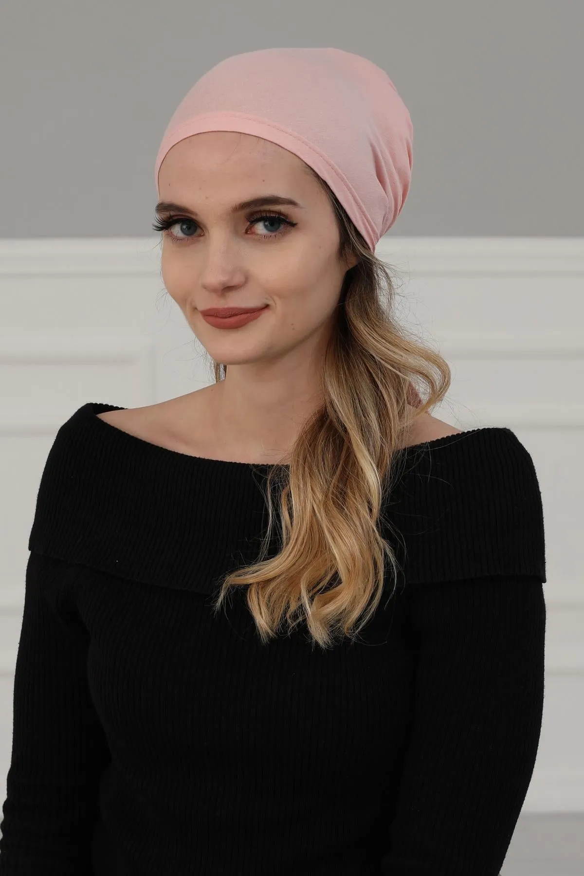 Simple Pre-Tied Turban Bonnet for Women, Easy Wear Chemo Headwear for Cancer Patients, Soft and Breathable Cotton Headwrap,B-47