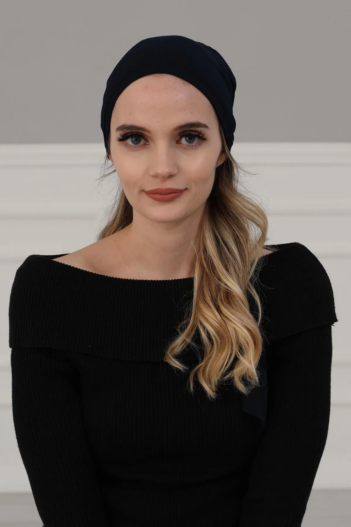 Simple Pre-Tied Turban Bonnet for Women, Easy Wear Chemo Headwear for Cancer Patients, Soft and Breathable Cotton Headwrap,B-47