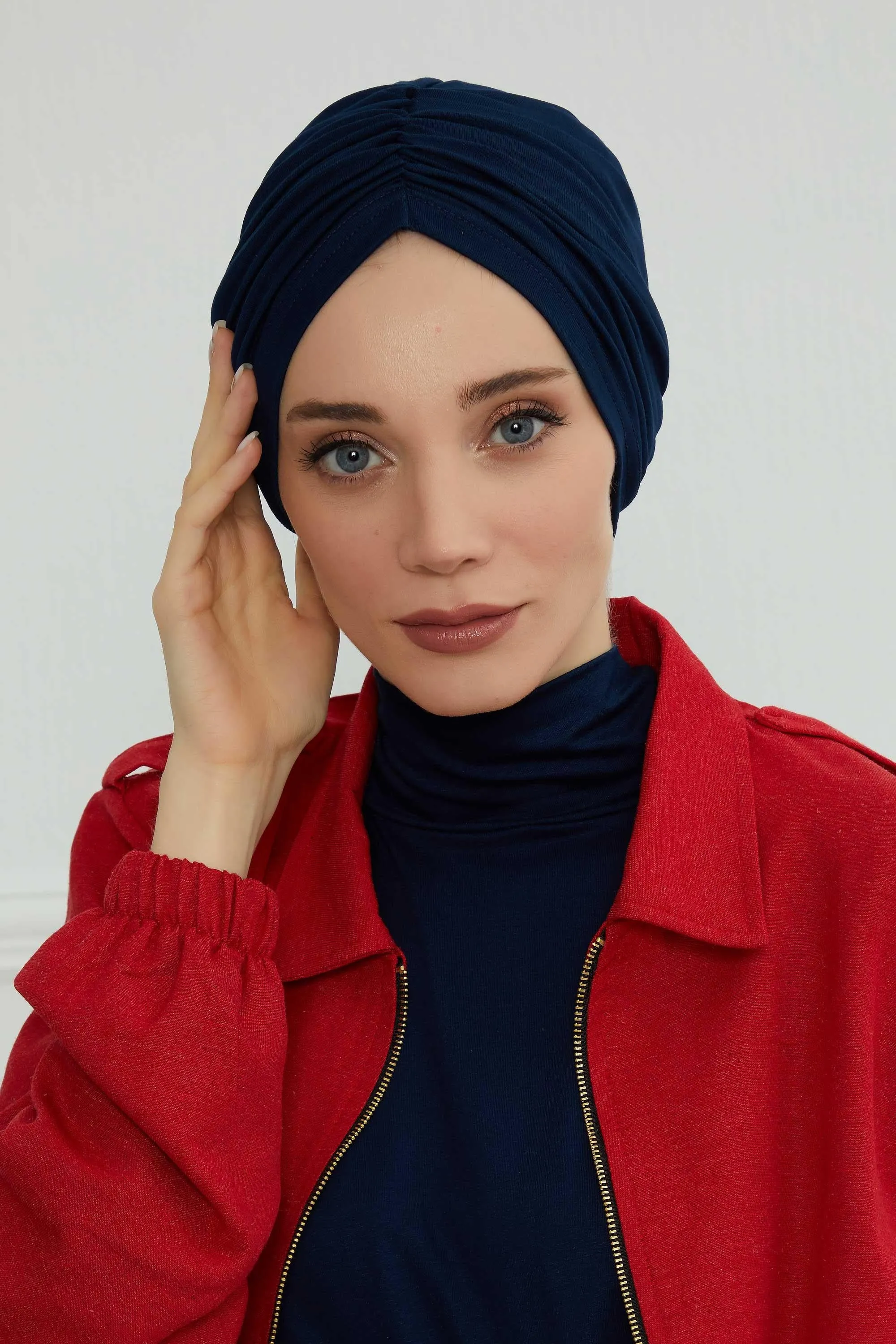 Soft Pre-Tied Shirred Turban for Women, Cotton Instant Turban Headwrap, Hair Loss & Chemo Friendly Bonnet Cap with Chic Shirred Design,B-20