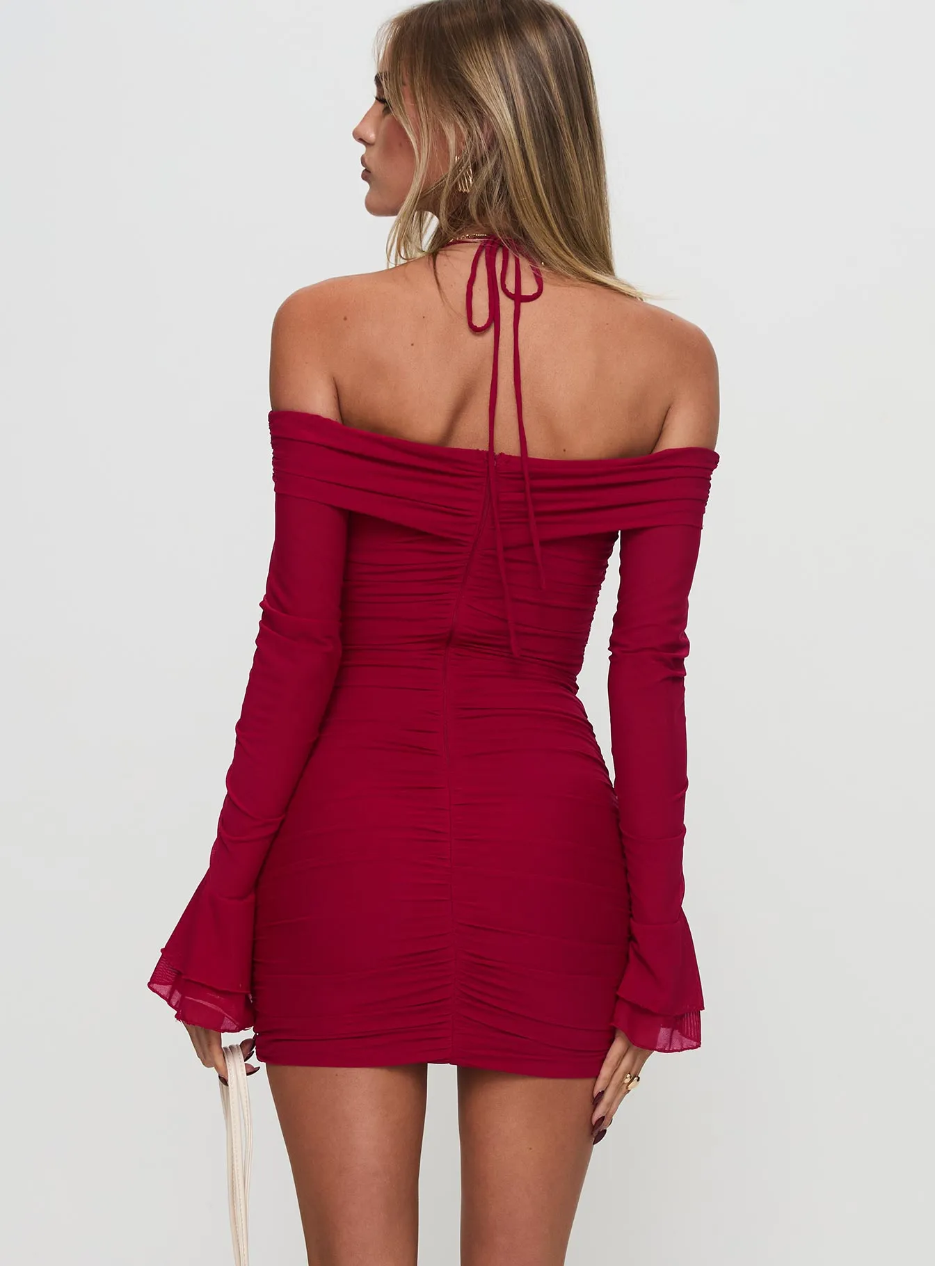 Taylon Off The Shoulder Mini Dress Red