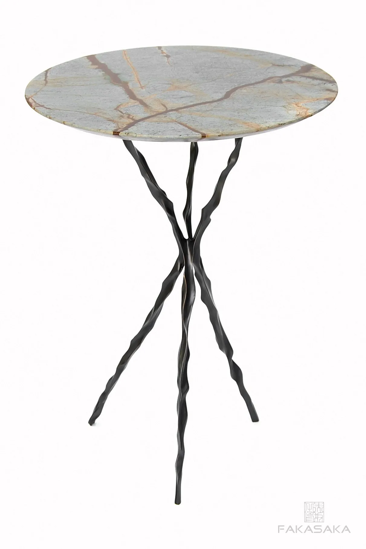 THOM DRINK TABLE<br><br>BLUE MARE QUARTZITE<br>DARK BRONZE