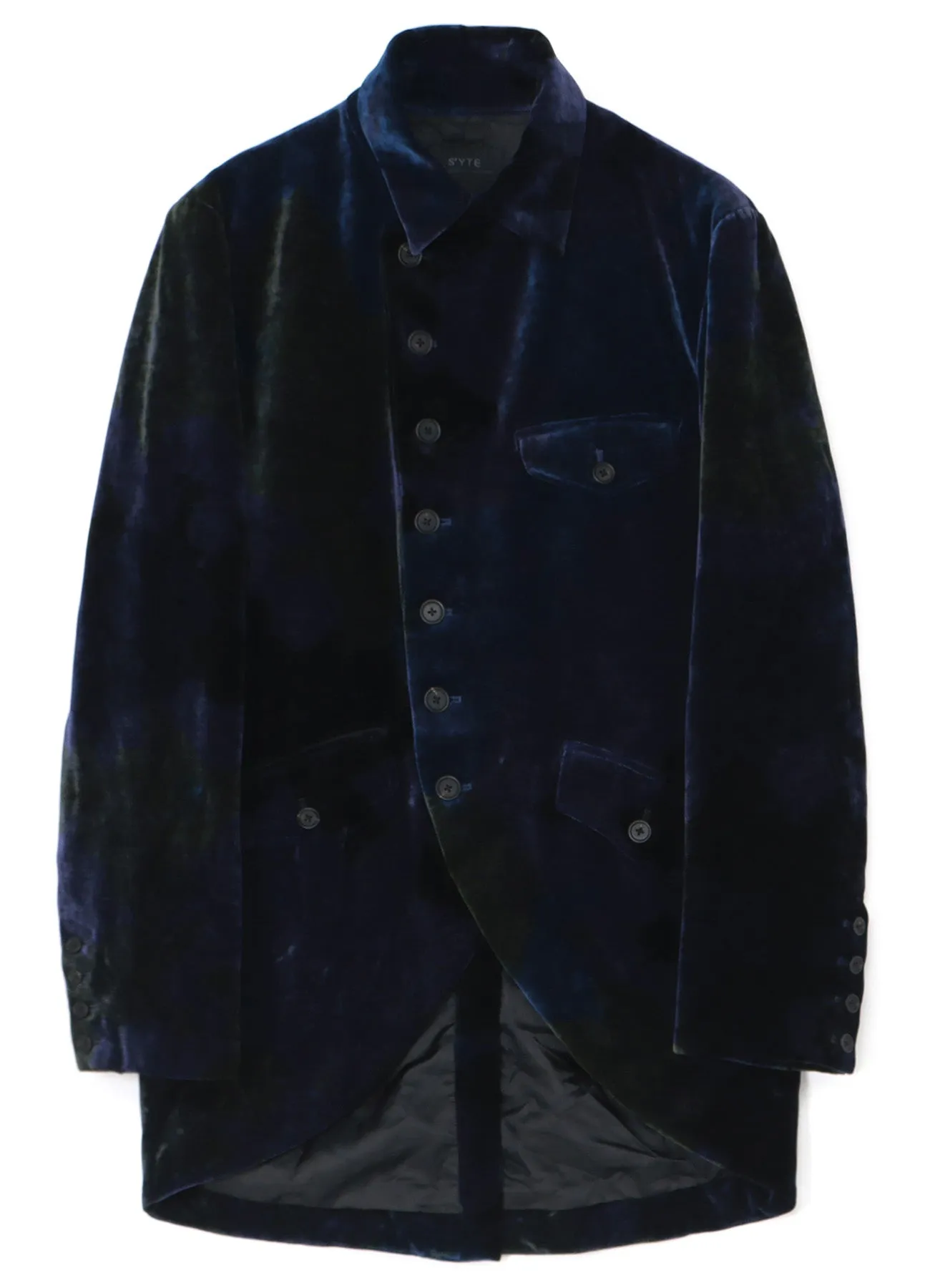 TIE-DYE VELVET SEMI-DOUBLE-BREASTED JACKET