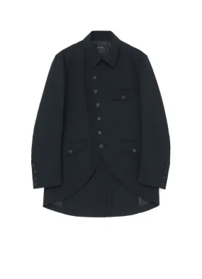 WOOL/POLYESTER TROPICAL SEMI-DOUBLE-BREASTED JACKET